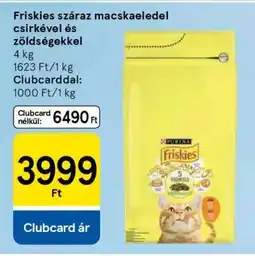 Tesco Friskies száraz macskaeledel csirkével és zöldségekkel ajánlat