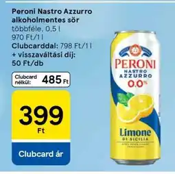 Tesco Peroni Nastro Azzurro alkoholmentes sör ajánlat