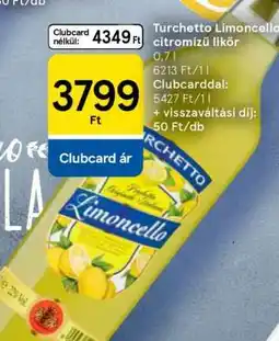 Tesco Turchetto Limoncello citromízű likőr ajánlat