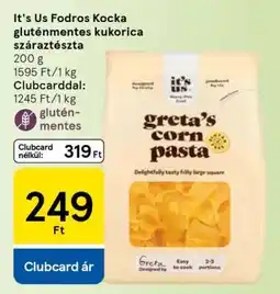 Tesco It's Us Fodros Kocka gluténmentes kukorica száraztészta ajánlat