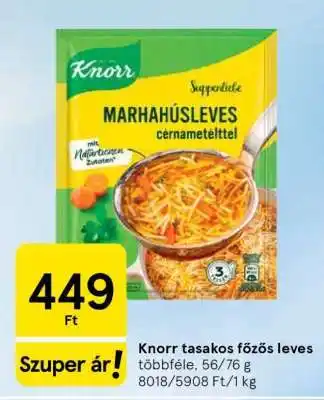 Tesco Knorr tasakos főzős leves ajánlat