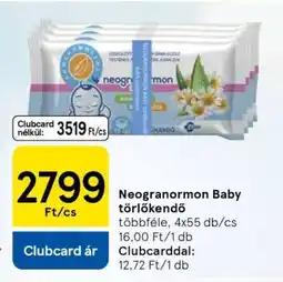 Tesco Neogranormon Baby törlőkendő ajánlat