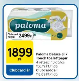 Tesco Paloma Deluxe Silk Touch toalettpapír ajánlat