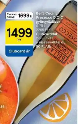 Tesco Bella Cucina Prosecco D.O.C gyöngyözőbor ajánlat