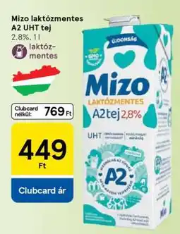 Tesco Mizo laktózmentes A2 UHT tej ajánlat
