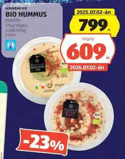 ALDI Wonnemeyer Bio Hummus ajánlat
