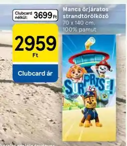 Tesco Mancs őrjáratos strandtörölköző ajánlat
