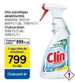 Tesco Clin szórófejes ablaktisztító ajánlat