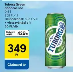 Tesco Tuborg Green dobozos sör ajánlat