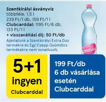 Tesco SZENTKIRÁLYI Ásványvíz ajánlat