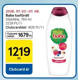 Tesco BABA Tusfürdő ajánlat