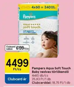Tesco Pampers Aqua Soft Touch Baby nedves törlőkendő ajánlat