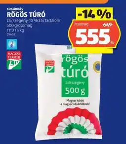 ALDI Kokárdás Rögös Túró ajánlat