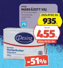 ALDI Desira Márkázott Vaj ajánlat