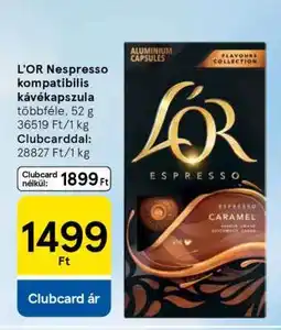 Tesco L'OR Nespresso kompatibilis kávékapszula ajánlat