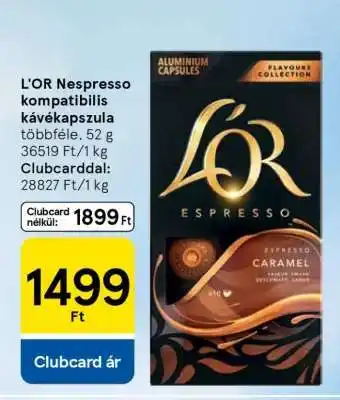 Tesco L'OR Nespresso kompatibilis kávékapszula ajánlat