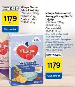 Tesco Milupa Szép álmokat, Jó reggelt vagy Natúr tejpép ajánlat