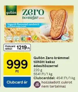 Tesco Gullón Zero krémmel töltött keksz édesítőszerrel ajánlat