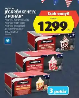 ALDI AMERICAN JÉGKRÉMKEHELY, 3 POHÁR ajánlat