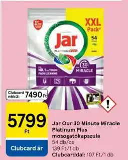 Tesco Jar Our 30 Minute Miracle Platinum Plus mosogatókapszula ajánlat