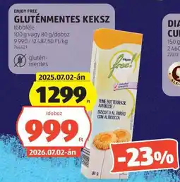 ALDI ENJOY FREE GLUTÉNMENTES KEKSZ ajánlat