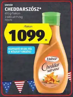 ALDI UNIVER Cheddarszósz ajánlat