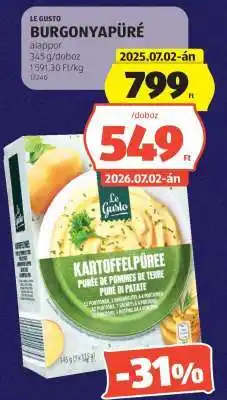 ALDI LE GUSTO BURGONYAPÜRÉ ajánlat