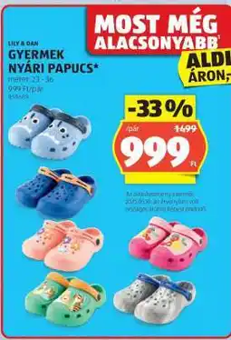 ALDI Lily & Dan Gyermek Nyári Papucs ajánlat