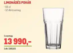 Metro Limonádés pohár ajánlat
