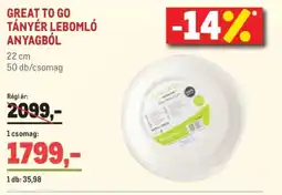 Metro Great to go tányér lebomló anyagból ajánlat