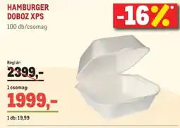 Metro Hamburger doboz xps ajánlat