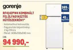 Metro RF4142PW4 Kombinált felülfagyasztós hűtőszekrény ajánlat