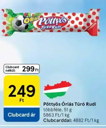 Tesco Pöttyös Óriás Túró Rudi ajánlat