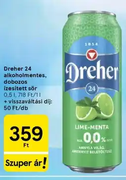Tesco Dreher 24 alkoholmentes, dobozos ízesített sör ajánlat
