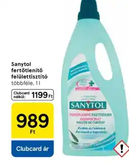 Tesco Sanytol fertőtlenítő felülettisztító ajánlat