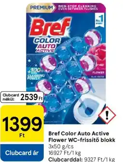 Tesco Bref Color Auto Active Flower WC-frissítő blokk ajánlat