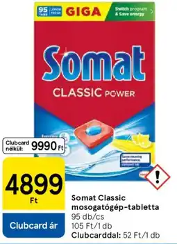Tesco Somat Classic mosogatógép-tabletta ajánlat