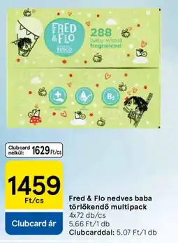 Tesco Fred & Flo nedves baba törlőkendő multipack ajánlat