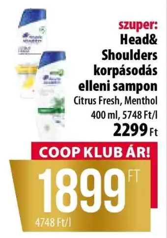 Coop Head&Shoulders korpásodás elleni sampon ajánlat