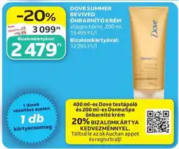 Auchan DOVE SUMMER REVIVED ÖNBARNÍTÓ KRÉM ajánlat