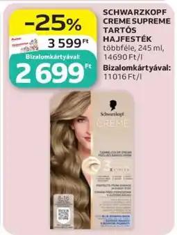 Auchan Schwarzkopf Creme Supreme tartós hajfesték ajánlat