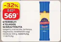 Auchan Gyermelyi 4 tojásos száraztészta ajánlat