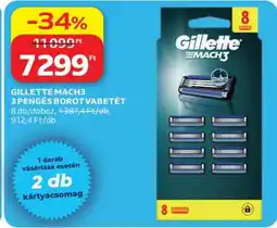 Auchan GILLETTE MACH3 3 PENGÉS BOROTVABETÉT ajánlat