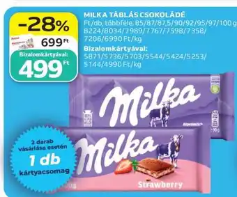 Auchan MILKA Táblás csokoládé ajánlat