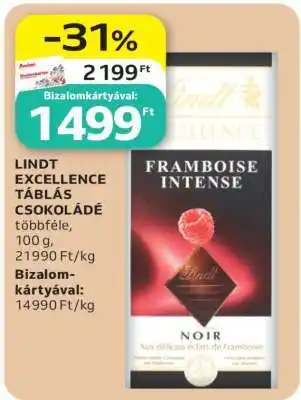 Auchan Lindt Excellence táblás csokoládé ajánlat