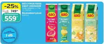 Auchan SIÓ CITRUS FRISS VAGY LIMONÁDÉ ajánlat