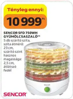 Auchan SENCOR SFD 750WH GYÜMÖLCSASZALÓ ajánlat
