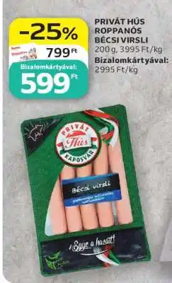 Auchan PRIVÁT HÚS ROPPANÓS BÉCSI VIRSLI ajánlat