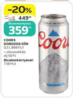 Auchan COORS DOBOZOS SÖR ajánlat