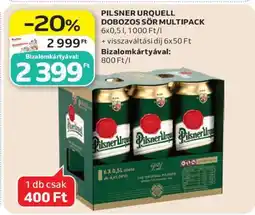Auchan Pilsner Urquell Dobozos Sör Multipack ajánlat